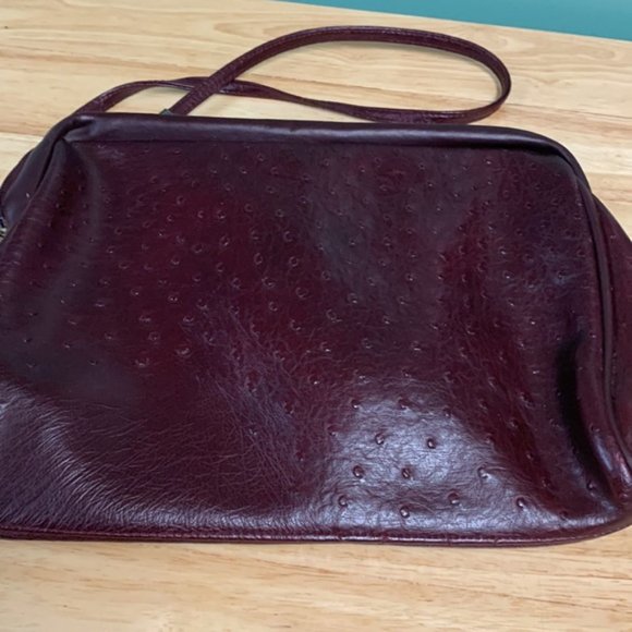 Vintage Espresso Leather Express Shoulder Bag Purse - Picture 3 of 5